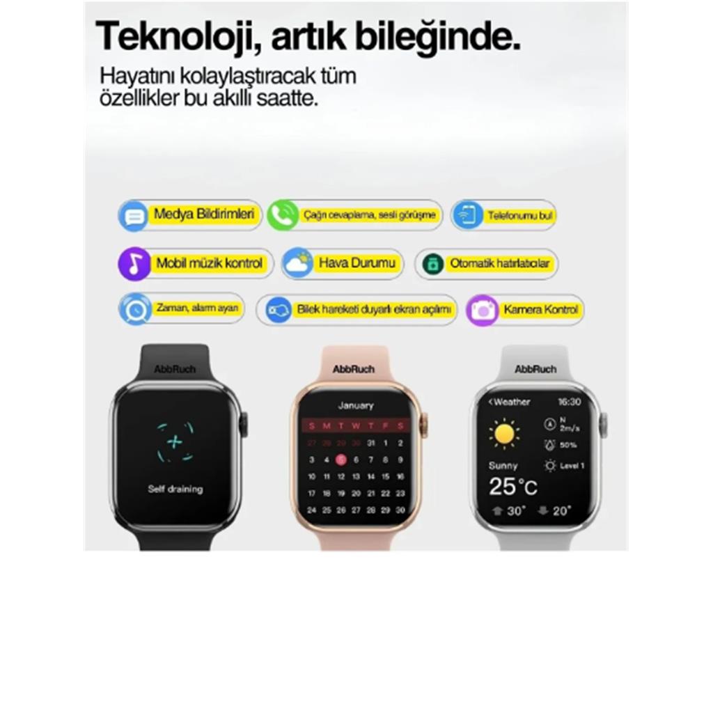 Akıllı Saat Watch 9 Mini Premium  Ios Android Uyumlu Türkçe/çağrı/bildirim/sağlık