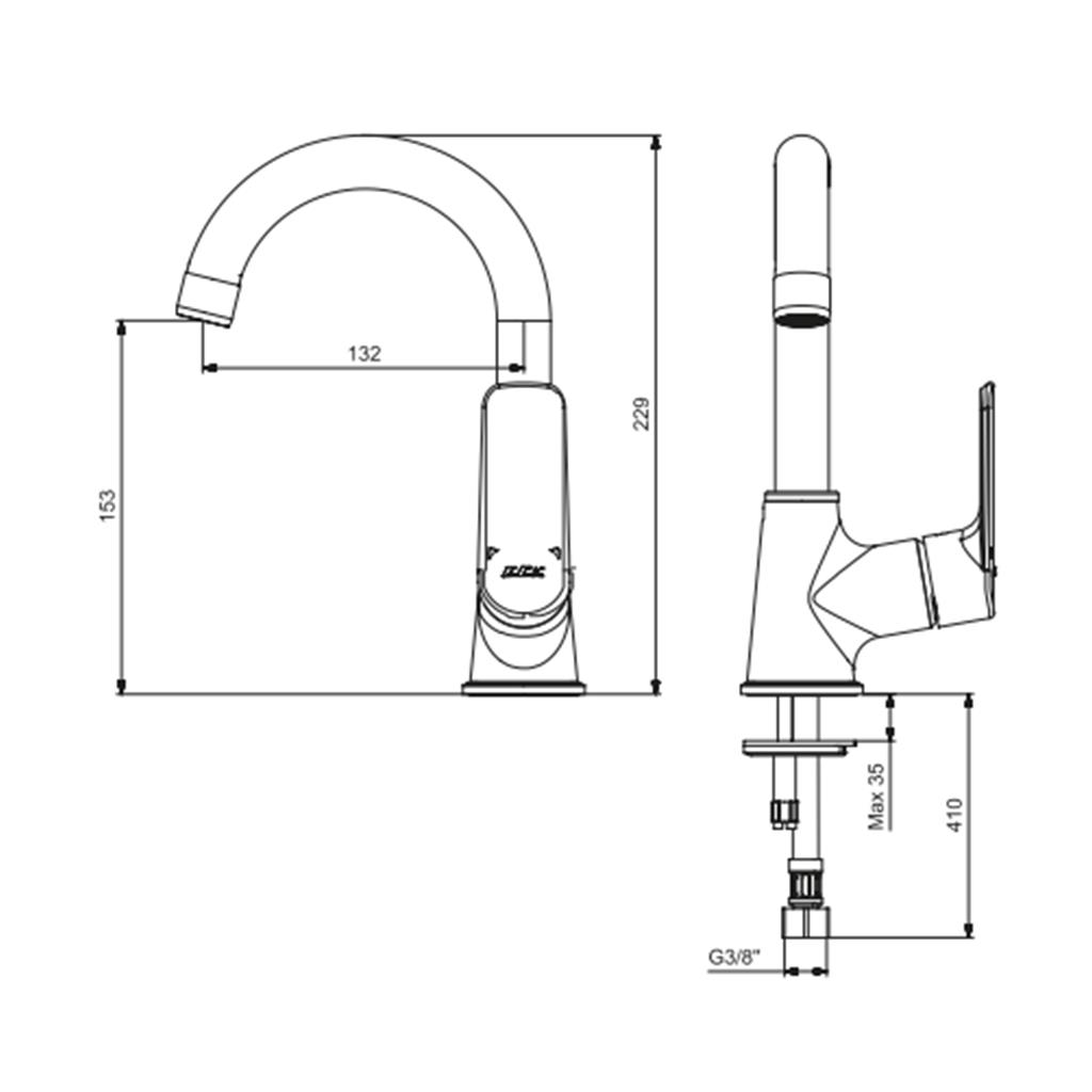 ECA Lia Kuğu Borulu Lavabo Bataryası 102188887