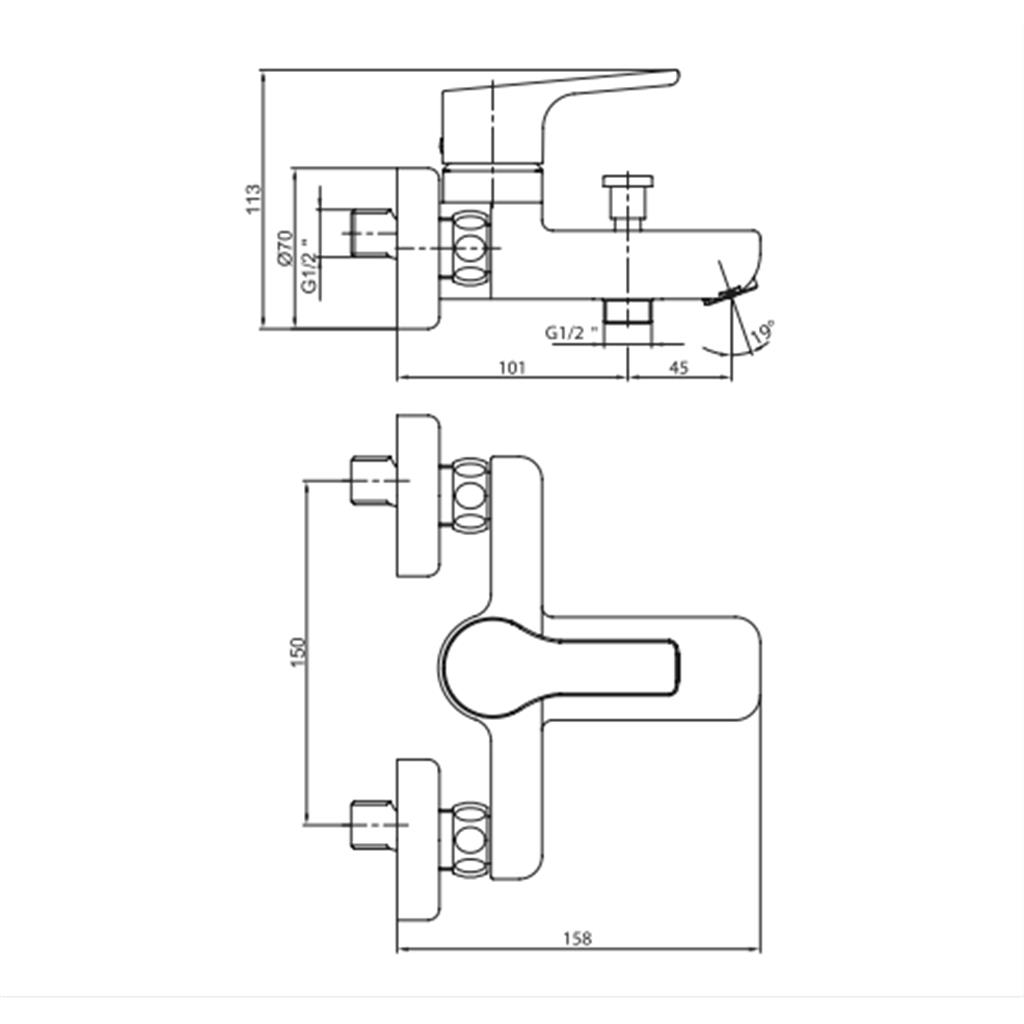 ECA Luna Banyo Bataryası - Altın Görünümlü 102802450