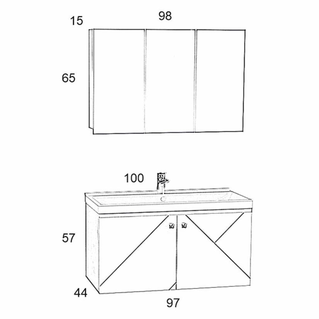 Astana 100cm Banyo Dolabı Takım