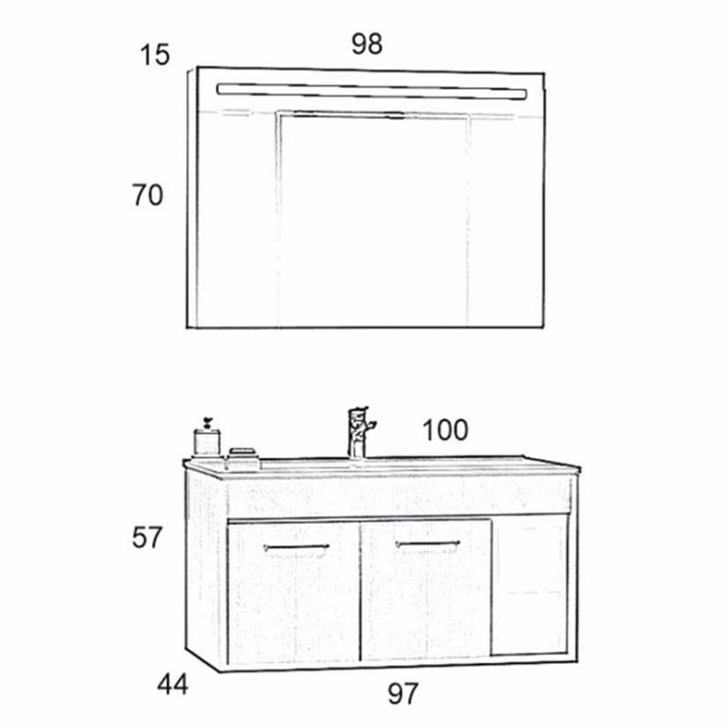 Doha 100cm Banyo Dolabı Takım