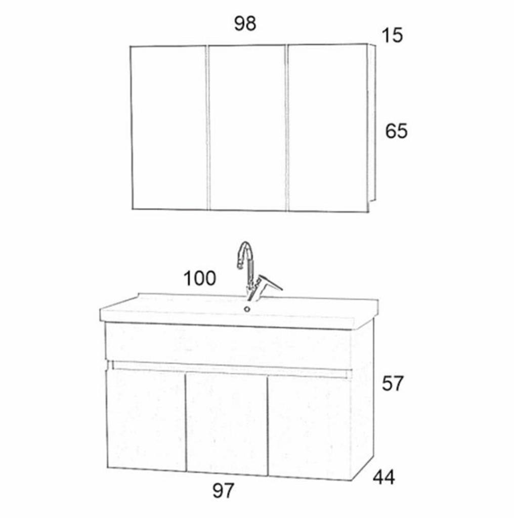 Neva 100cm Banyo Dolabı Takım