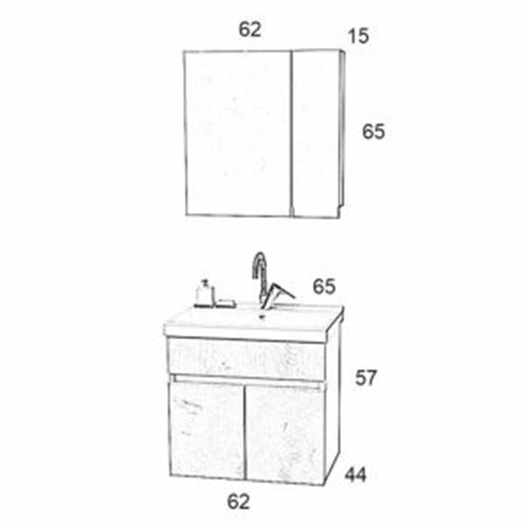 Neva 65cm Banyo Dolabı Takım