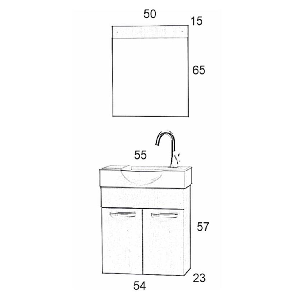 Minos 55cm Banyo Dolabı Takım