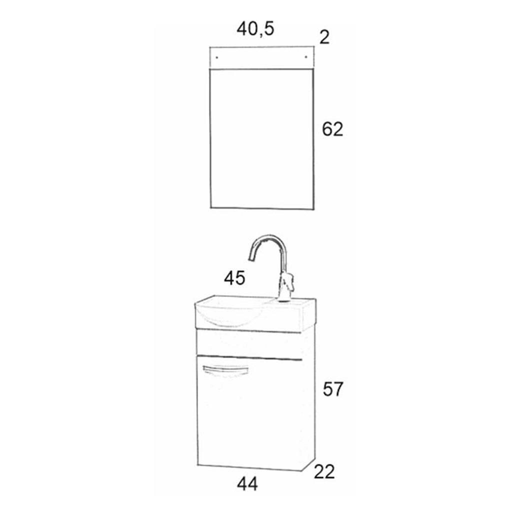 Minos 45cm Banyo Dolabı Takım