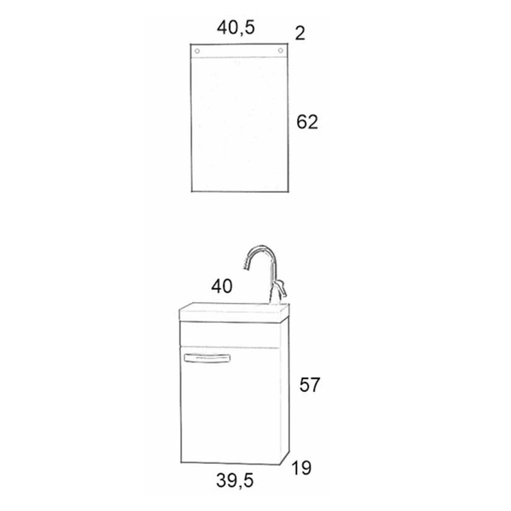 Mini 40cm Banyo Dolabı Takım