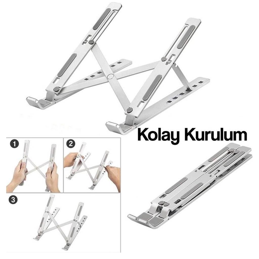 Torima Jx-18 Laptop Stand MacBook Notebook Katlanabilir Taşınabilir Metal Standı