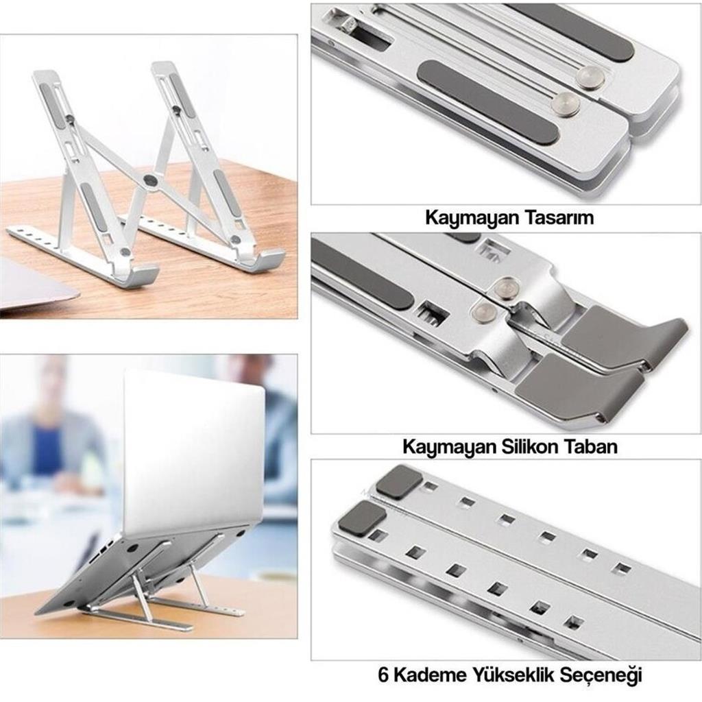 Torima Jx-18 Laptop Stand MacBook Notebook Katlanabilir Taşınabilir Metal Standı