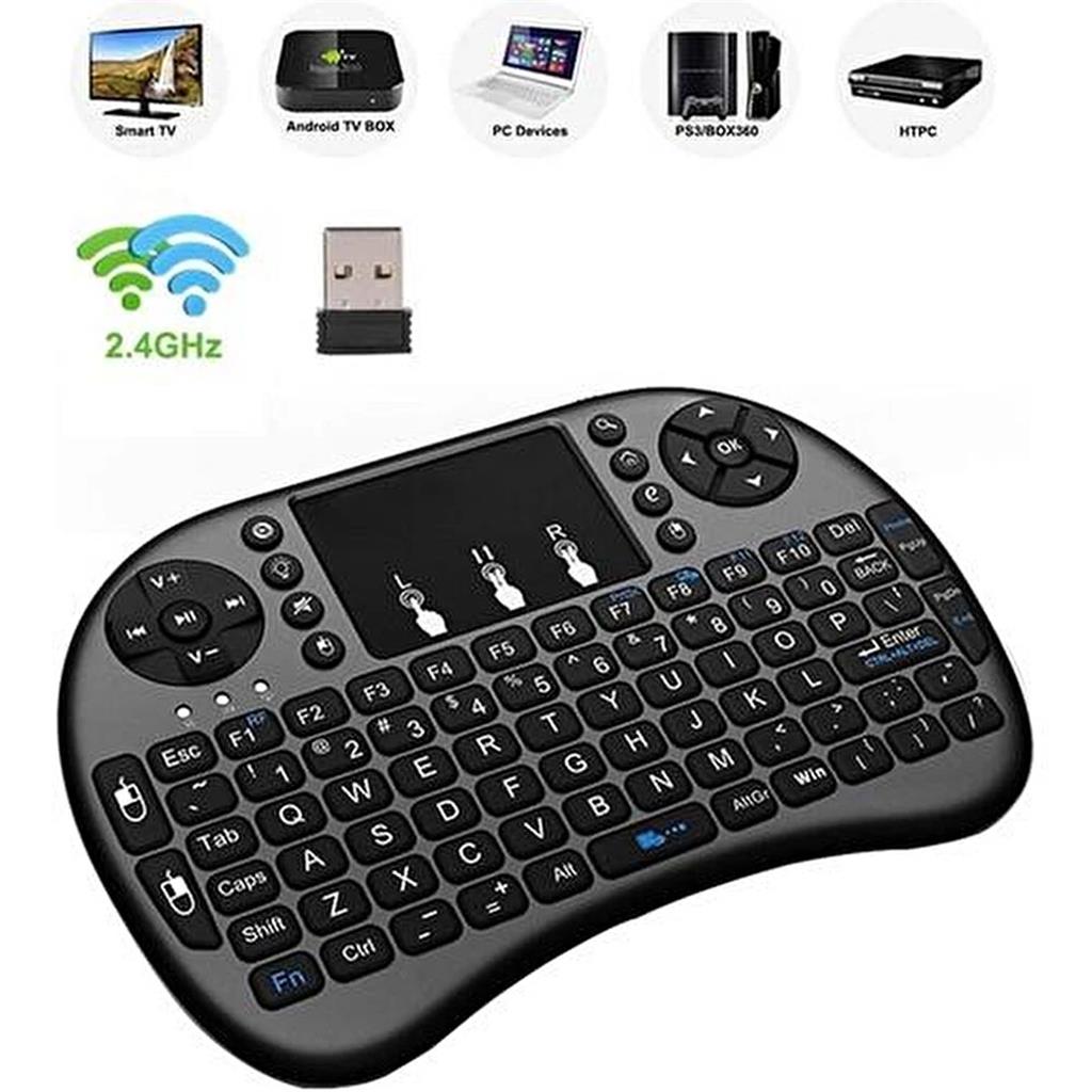 Torima Smart TV Box PS3 Uyumlu Kablosuz Pilli Touchpadli Mini Klavye K1