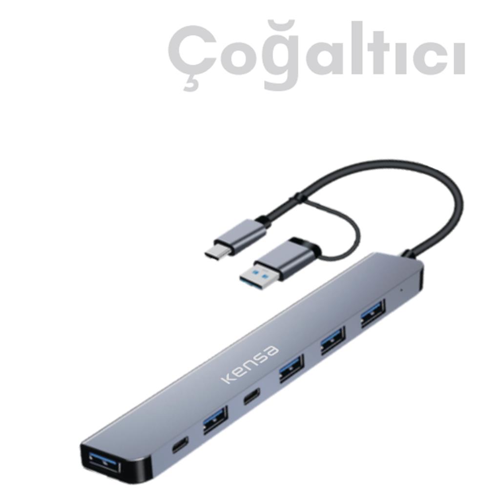 Q-29 Çoğaltıcı USB 3.0 5x USB 2.0 Usb-C Hub