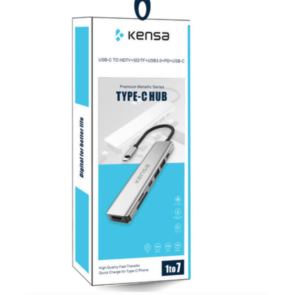 Q-31 USB Çoğaltıcı 1 to 7 2x Type-C Giriş