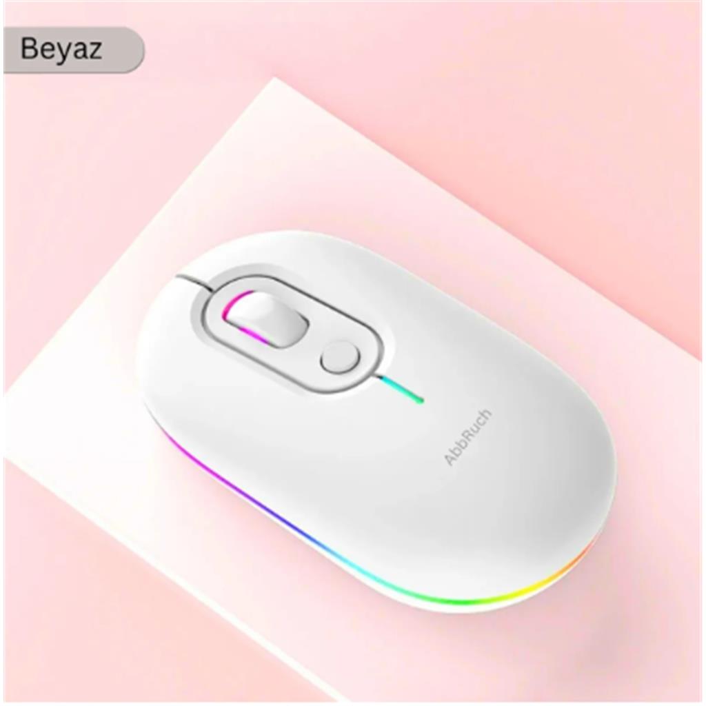 Kablosuz Mouse Bluetooth Wireless Çift Mod'lu USB 2.4g Şarj Edilebilir 800/1200/1600dpi Rgb Fare