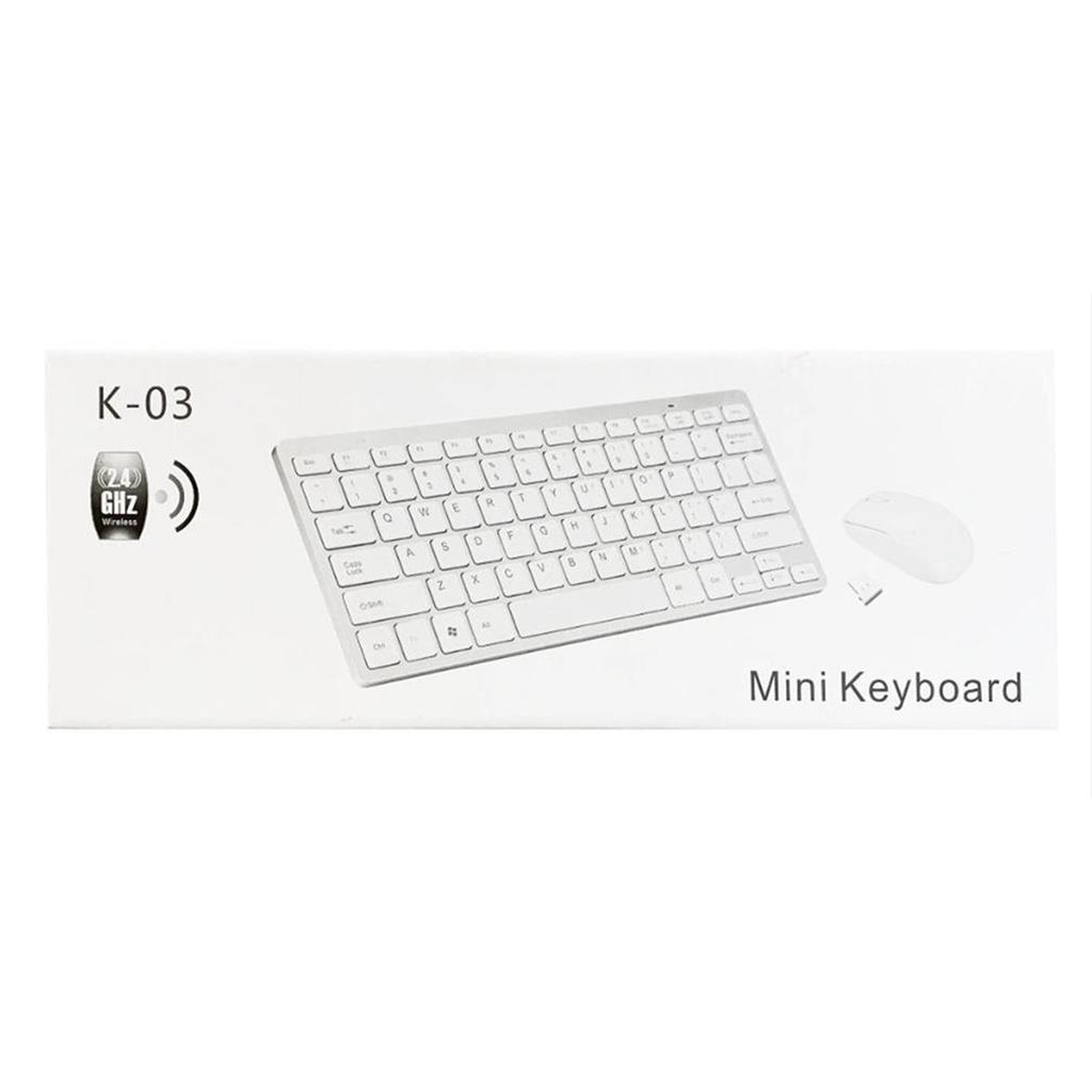 K-03 MİNİ BEYAZ WIRELESS KABLOSUZ KLAVYE MOUSE S PL-395 (4767)