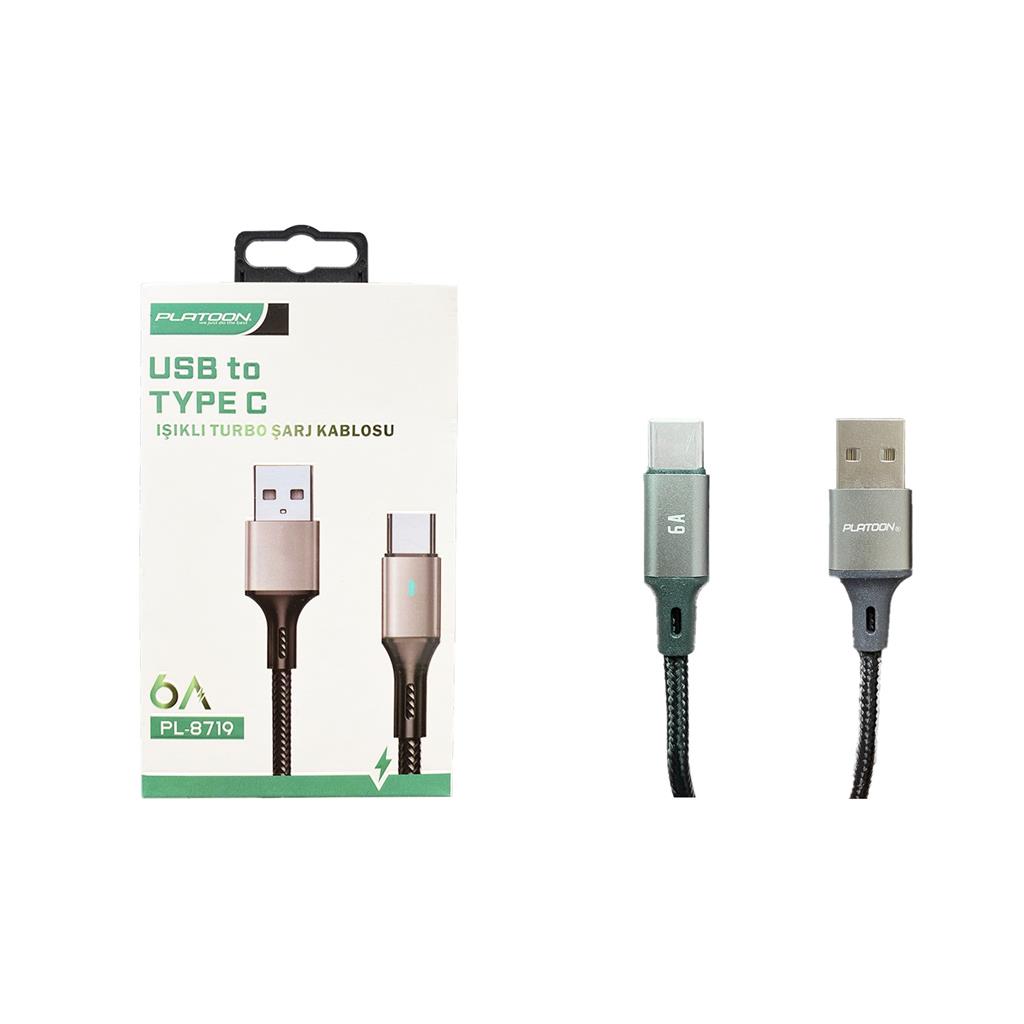 IŞIKLI TURBO ŞARJ KABLOSU USB TO TYPE-C