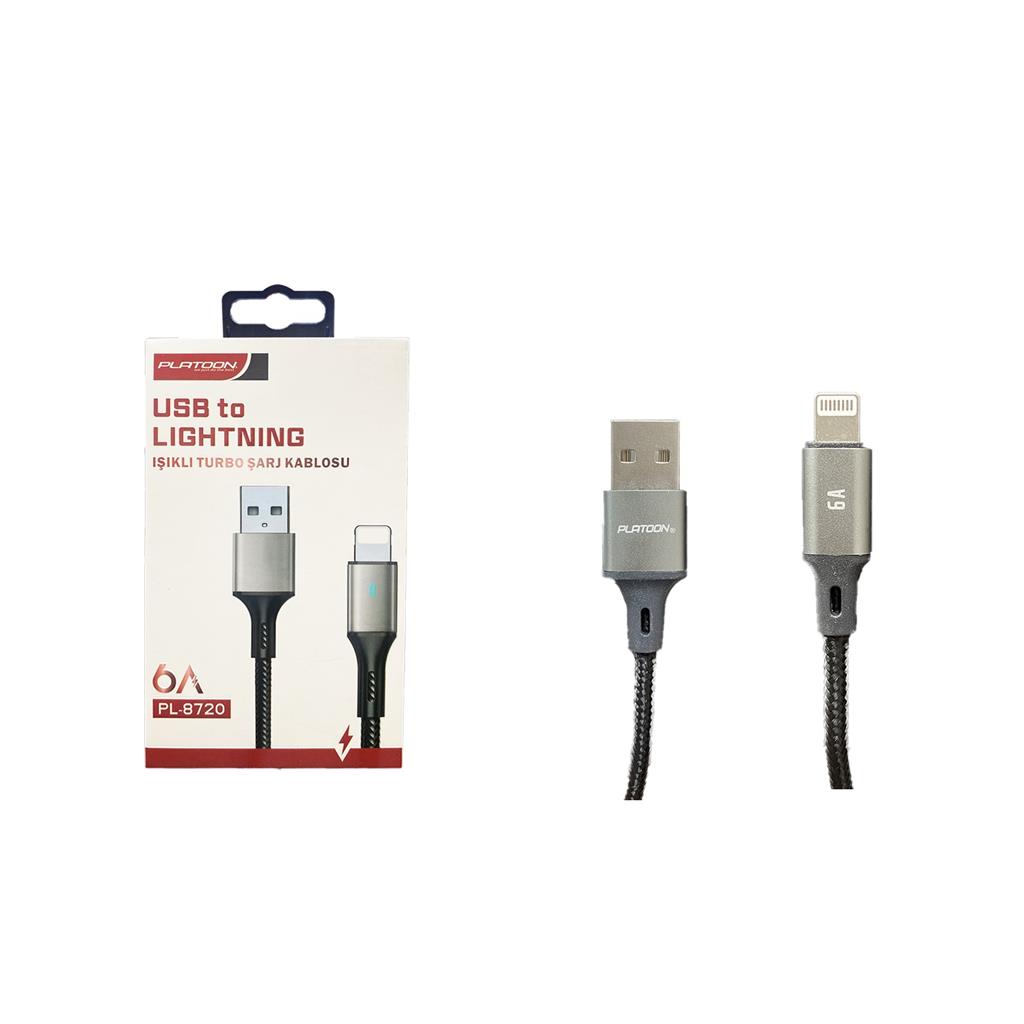 IŞIKLI TURBO ŞARJ  KABLOSU USB TO LİGHTNİNG