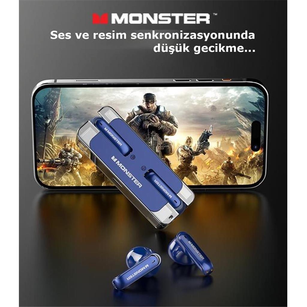 Monster Airmars XKT08 Kablosuz Gaming Oyuncu  Kulaklık Beyaz-Lacivert