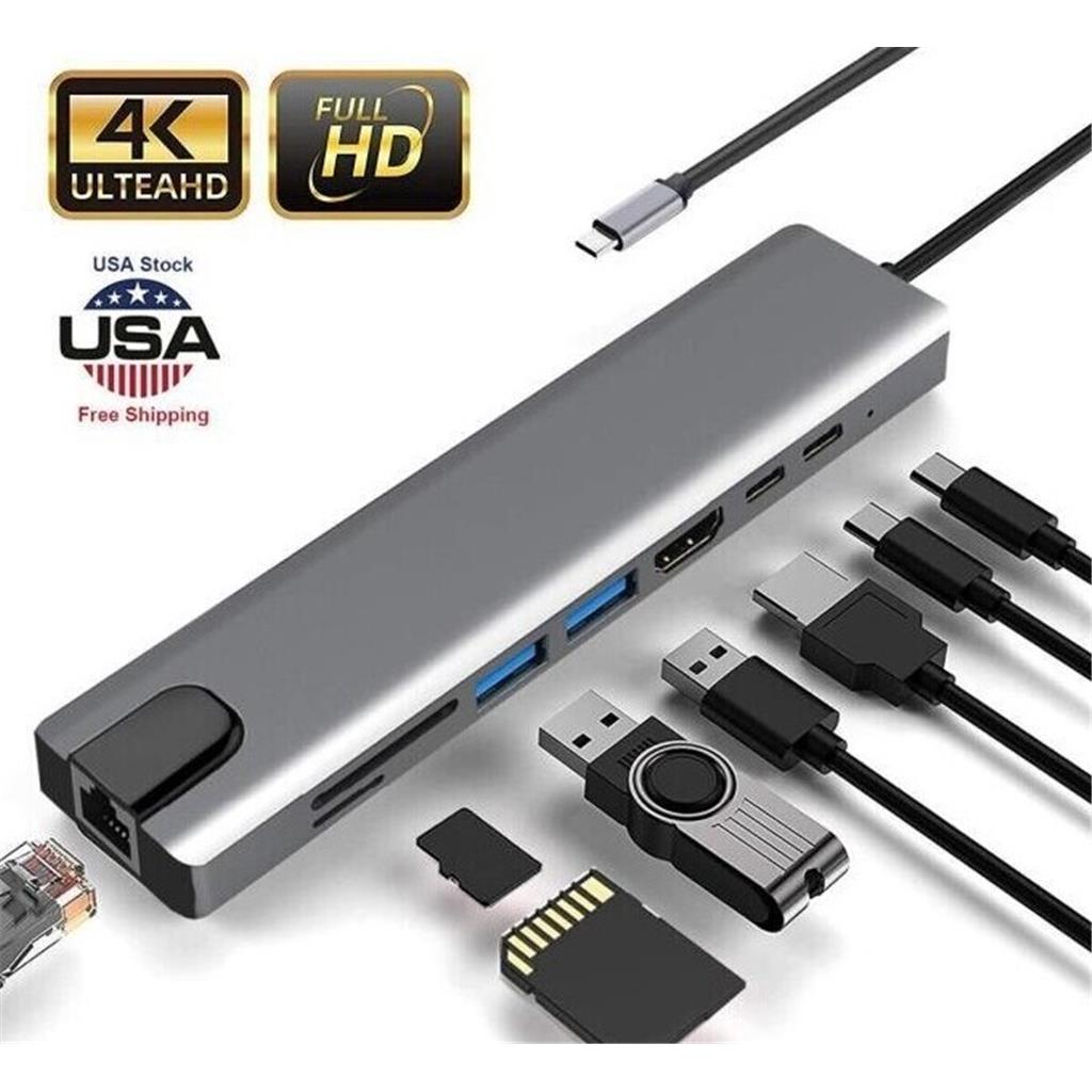 Torima Yd-36 Usb-C - Hdtv Çok Fonksiyonlu 8 Port Çevirici Adaptör