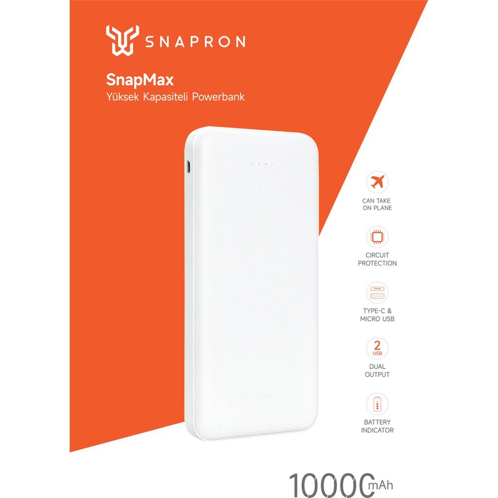 Snarpon 10.000 Mah Powerbank 2x USB Çıkışlı 1 Type-C ve 1 Micro Girişli SNP-3000-3001