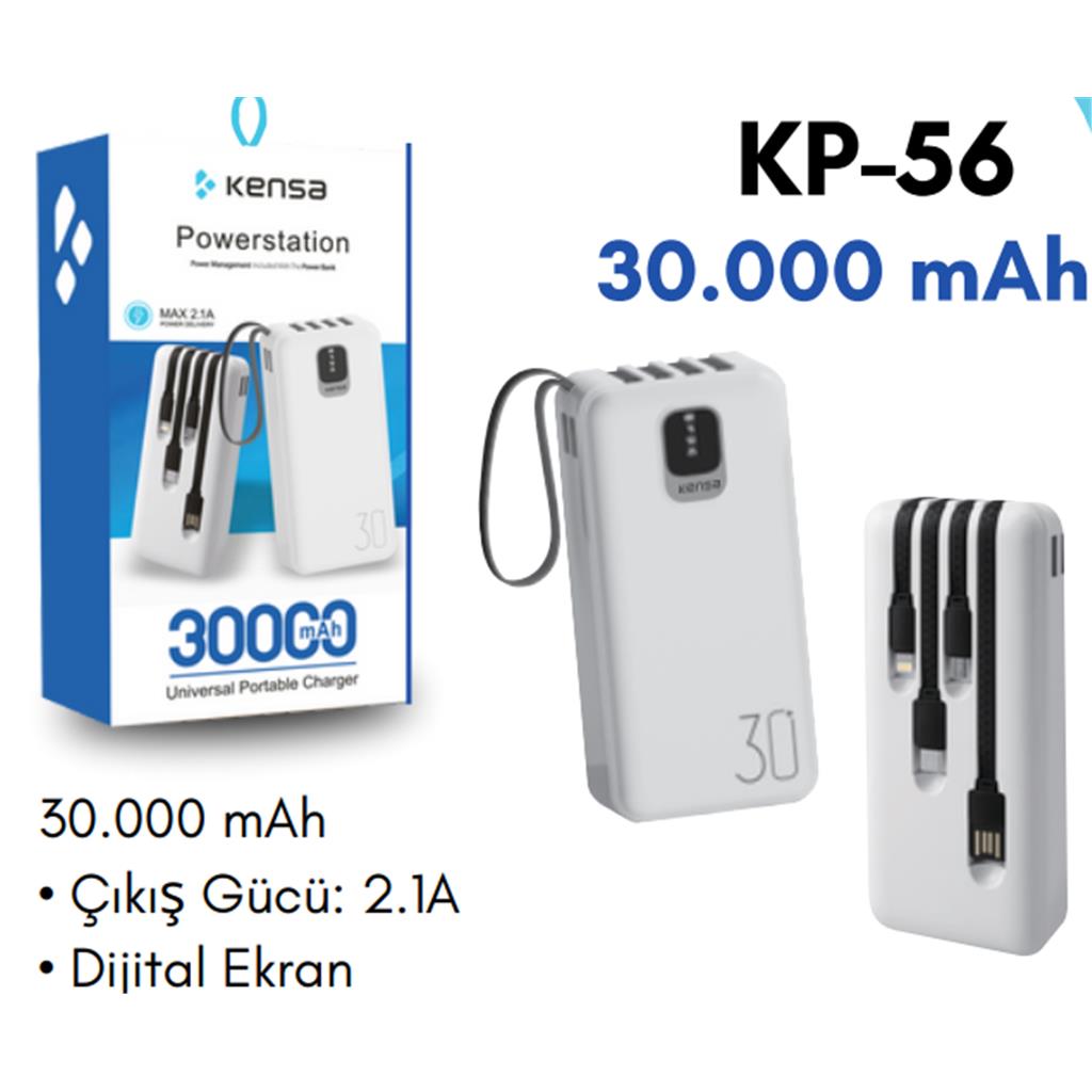 Powerbank 30.000 Mah Yeni Nesil Kendinden Kablolu, Ultra Hızlı ve Güçlü