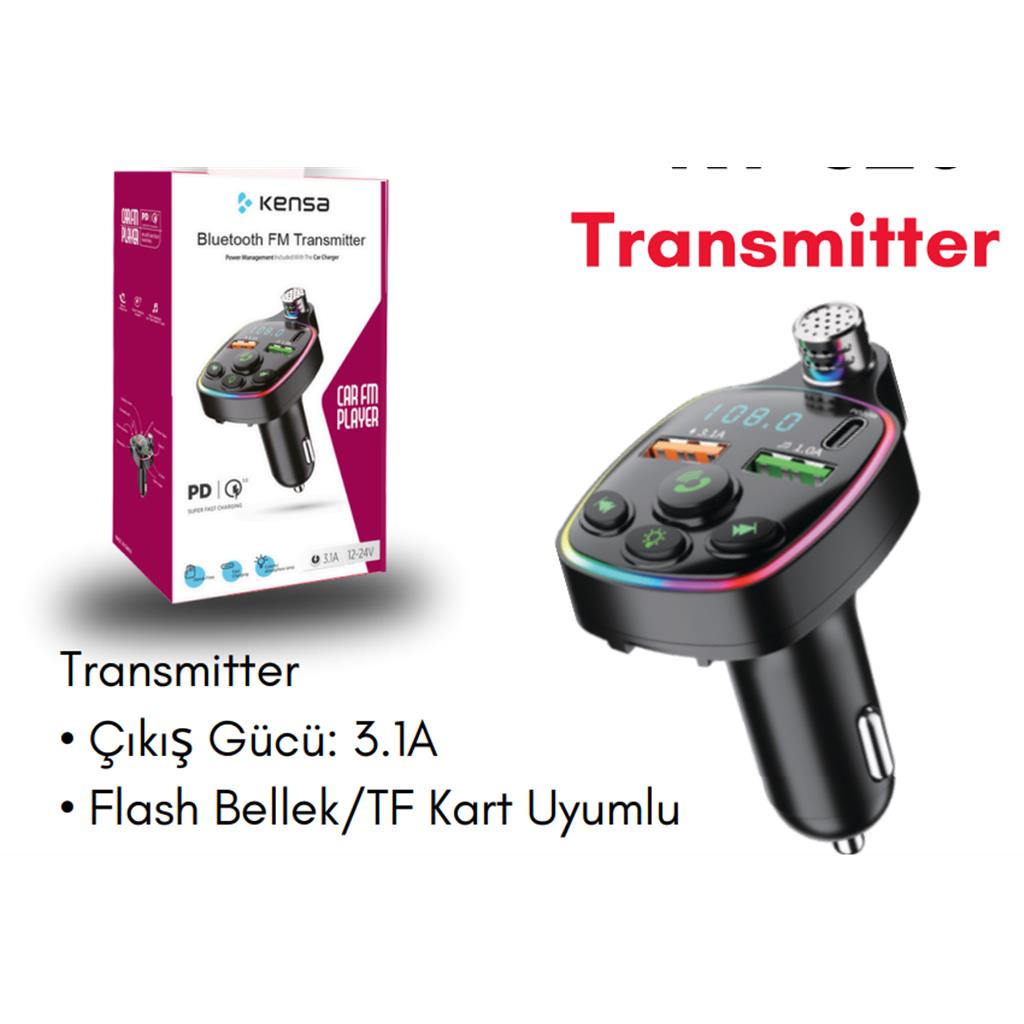 Araç Bluetooth Fm Transmitter Mp3 ve Şarj cihazı