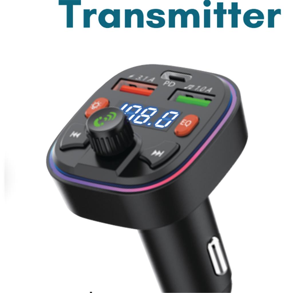 Araç Bluetooth Fm Transmitter Mp3 ve Şarj Cihazı Dijital Led Ekranlı