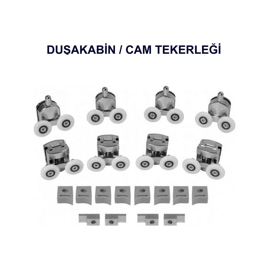 Duşakabin Tekerleği Alt Üst Cam Kabin Rulman Makara 24 mm Krom