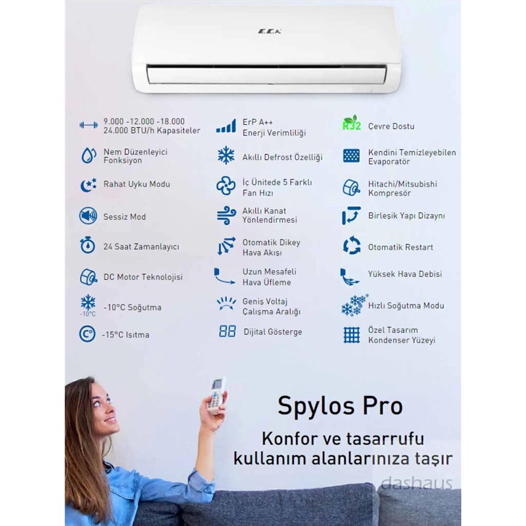 ECA  Spylos Pro Inverter Split A++ R32 9.000 BTU Klima ESA1509A100 (Montaj Dahil) Duvar Tipi