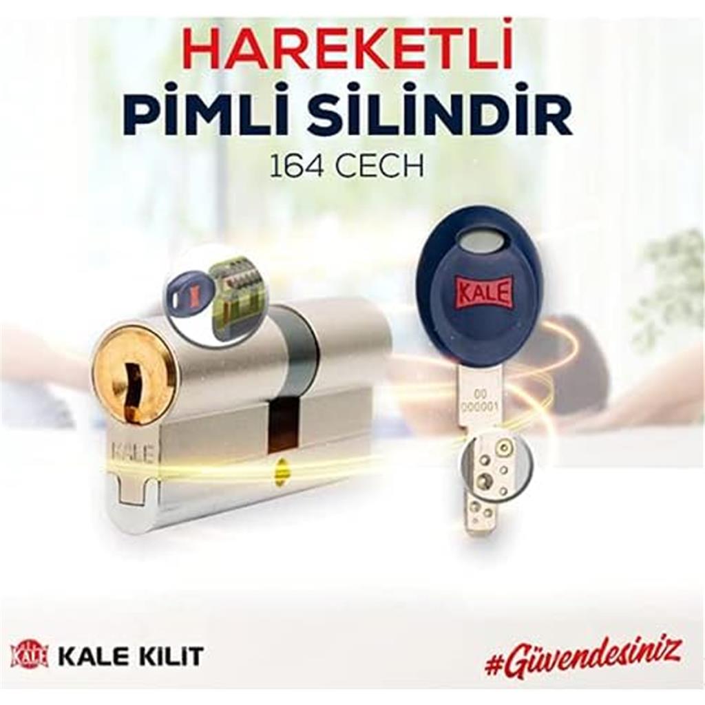 Kale Kilit 164 CECH 68 mm Tüpten Şifreli Hareket Yaylı Silindir Barel (5 Anahtarlı) 164CECH0001