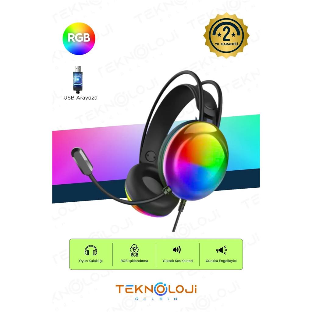 Lenovo Thinkplus G30B USB 7.1 Gaming RGB Işıklı Kulaklık