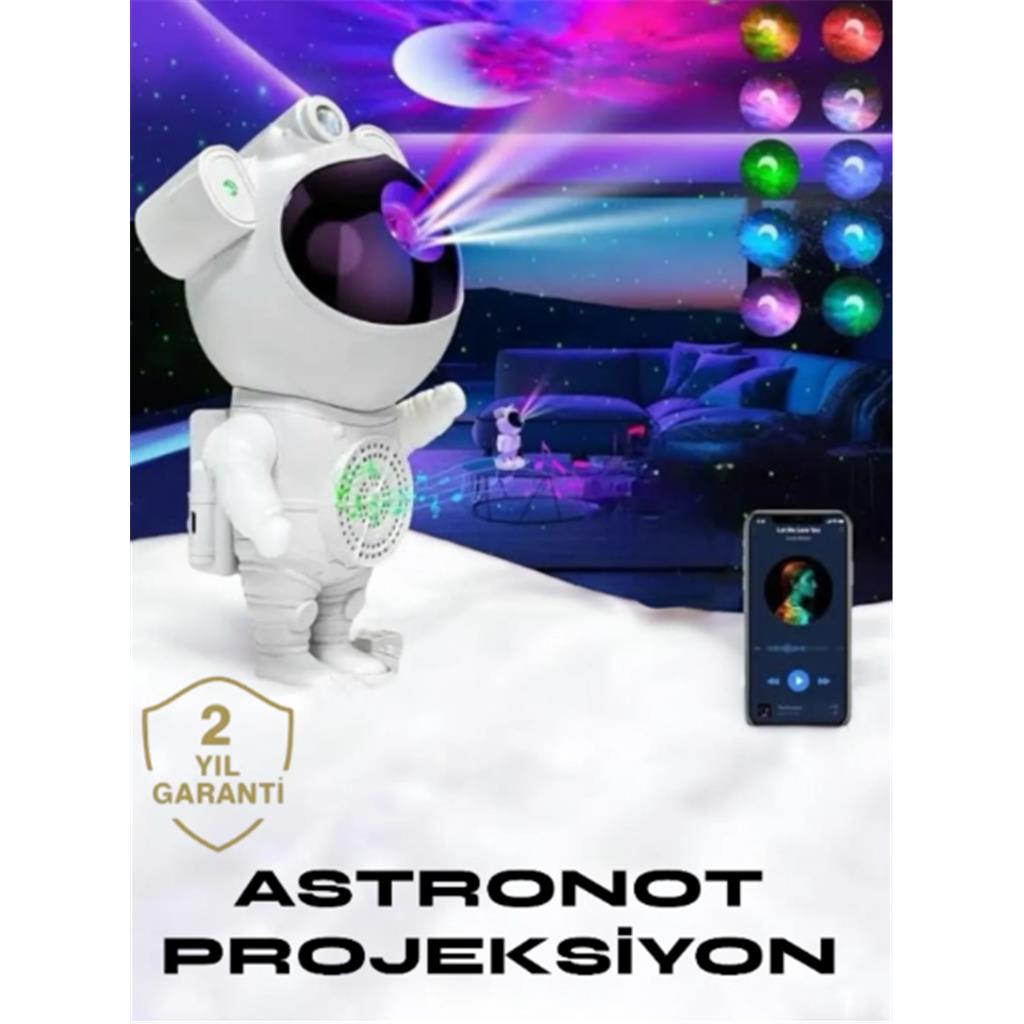 Bluetooth Bağlantılı Projeksiyon Speaker – Astronot Tasarım