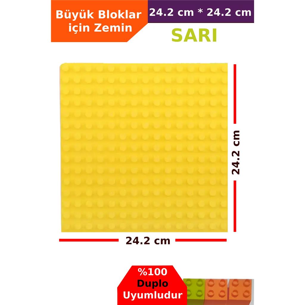 Kuzutoys Büyük Boy Bloklar Için Sarı Renkli Zeminler