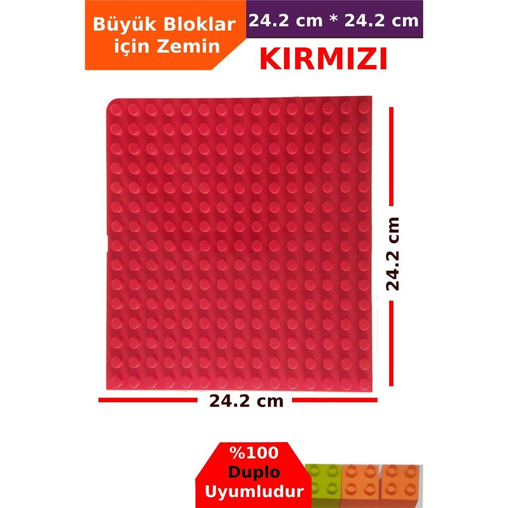 Kuzutoys Büyük Boy Bloklar Için Kırmızı Renkli Zeminler