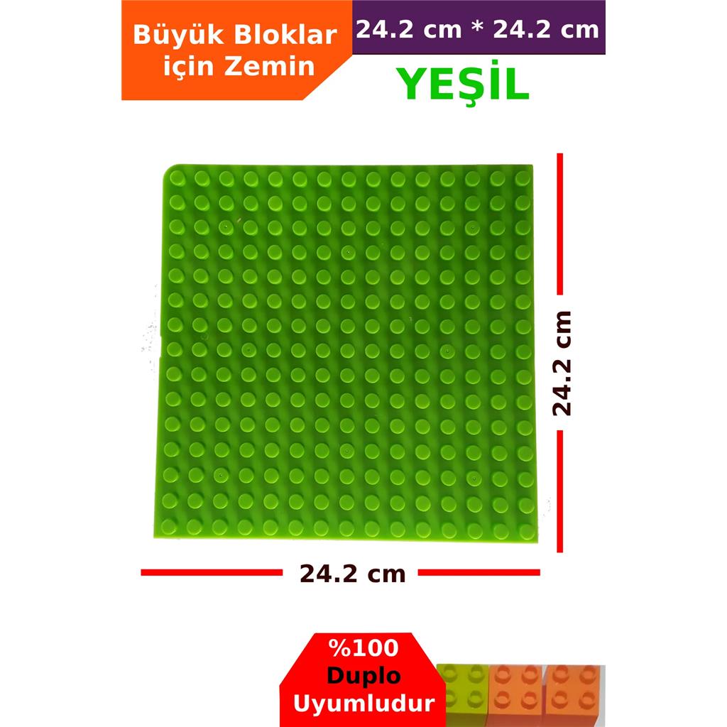 Kuzutoys Büyük Boy Bloklar Için Yeşil Renkli Zeminler